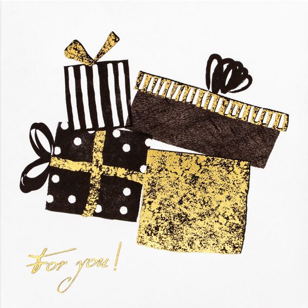 Allgemeine Wünsche For you! Geschenke Black Black Black&Gold Gold Gold quadratische Glückwunschkarte mit Umschlag