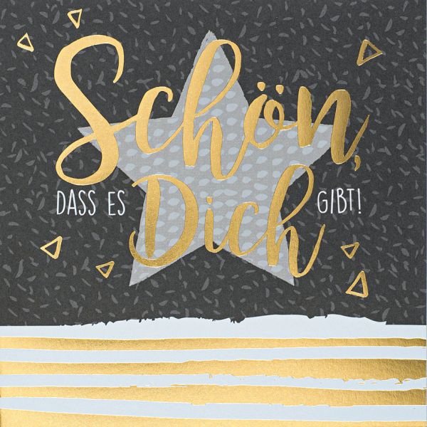 Allgemeine Wünsche - Black & Gold - Quadratische Glückwunschkarte im Format 15x15cm mit Umschlag
