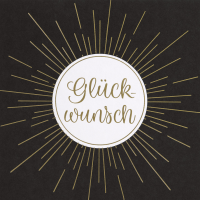 Allgemeine Wünsche - Black & Gold - Quadratische...