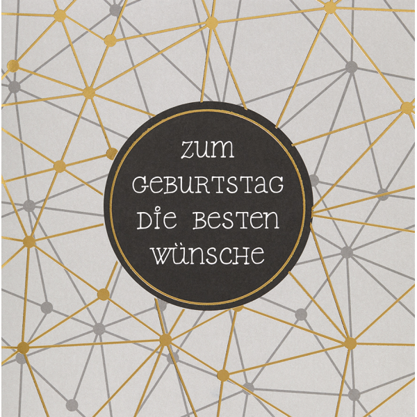Geburtstag Black & Gold quadratische Glückwunschkarte mit Umschlag Zum Geburtstag die besten Wünsche abstrakt