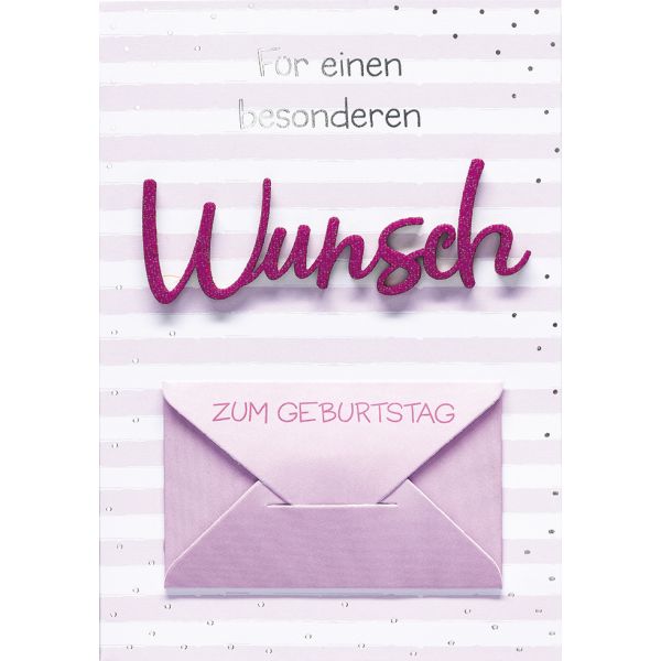 Geldkarte Glückwunschkarte mit Umschlag und Minikuvert Lettering Für einen besonderen Wunsch Zum Geburtstag
