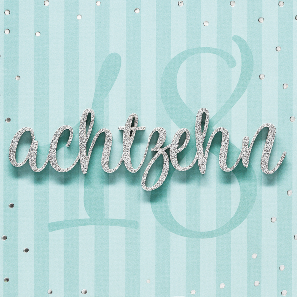 18. Geburtstag Volljährigkeit achtzehn Lettering quadratische Glückwunschkarte mit Umschlag