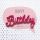 Geburtstag quadratische Glückwunschkarte mit Umschlag Lettering Happy Birthday Sprechblase