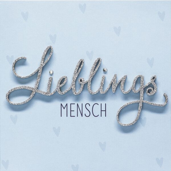 Allgemeine Wünsche - Lettering - Quadratische Glückwunschkarte mit Applikation im Format 15x15cm mit Umschlag