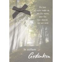 Trauer Kondolenz Beileidskarte mit Briefumschlag Wald...
