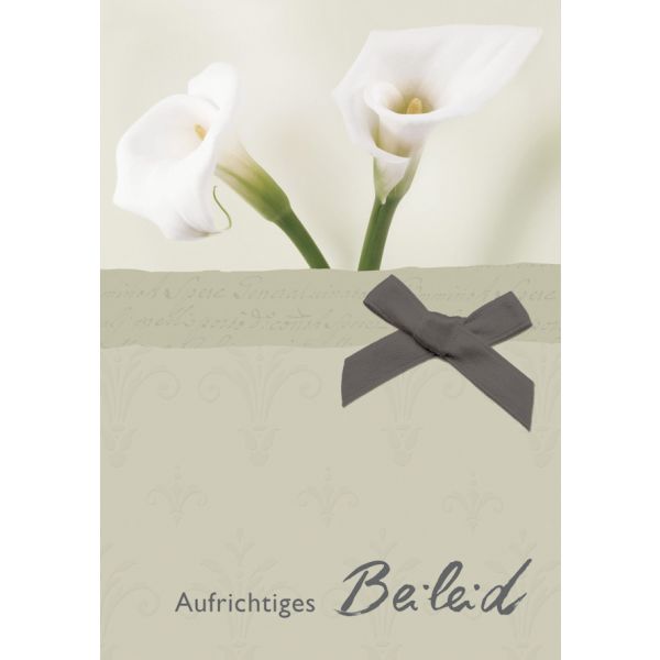 Trauer Kondolenz Beileidskarte mit Umschlag  Aufrichtiges Beileid Lilien