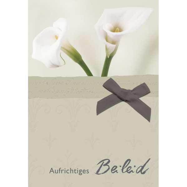 Trauer Kondolenz Beileidskarte mit Umschlag  Aufrichtiges Beileid Lilien