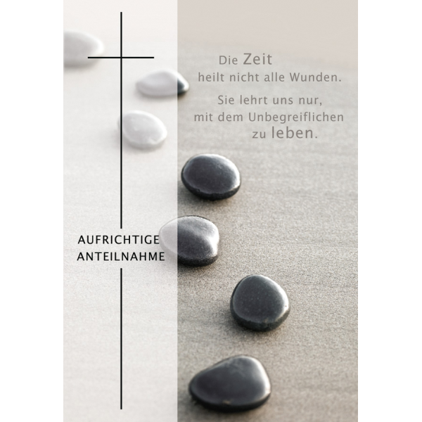 Trauer Kondolenz Beileidskarte mit Umschlag  Aufrichtige Anteilnahme mit Spruch