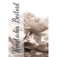 Trauer Kondolenz Beileidskarte mit Briefumschlag Rose...