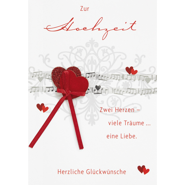 Afie Glückwunschkarte Zur Hochzeit – 2 Goldene Herzen, Inkl. Umschlag – Hochzeitskarte Made In France