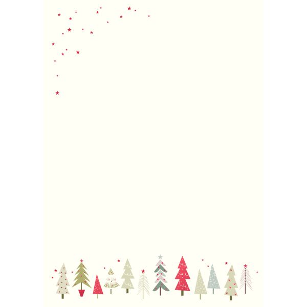 Weihnachten 10 Briefbögen mit Umschlägen Briefpapier Skorpion`s Art Weihnachtliche Tannen