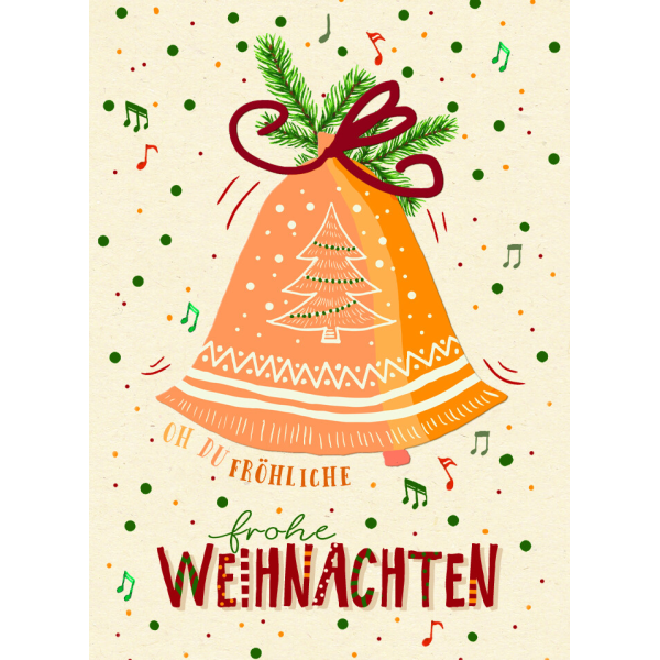 Weihnachten Miniklammer Glückwunschkarten Glocke