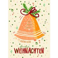 Weihnachten Miniklammer Glückwunschkarten Glocke