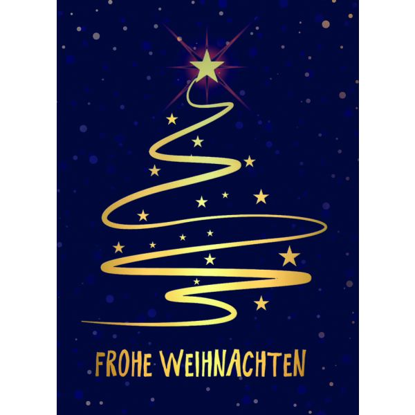 Weihnachtskarte Klammerkarte Minikarte Blumenkärtchen Sterne Stilisierter Weihnachtsbaum