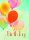 Geburtstag – Klammerkarte – Minikarte - Glückwunschkarte im Format 5,5 x 7,5 cm mit Umschlag - Bunte Luftballons