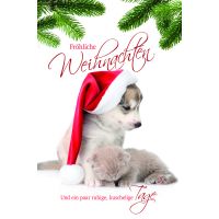 Weihnachten Glückwunschkarte mit Umschlag Hund mit...