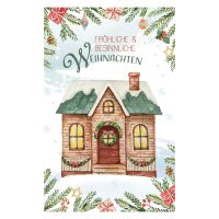 A Weihnachten Glückwunschkarten Gezeichnetes Haus im...
