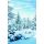 Winter Ohne Text Fotokarte mit Briefumschlag Grußkarte Verschneiter Nadelwal