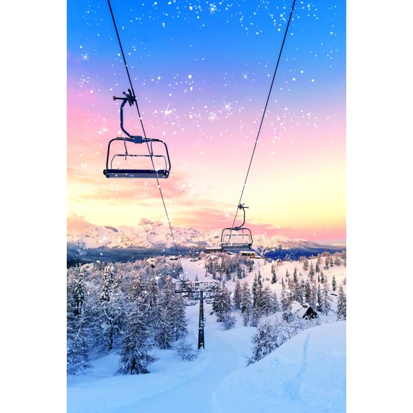 Weihnachten Glückwunschkarte mit Umschlag Skilift