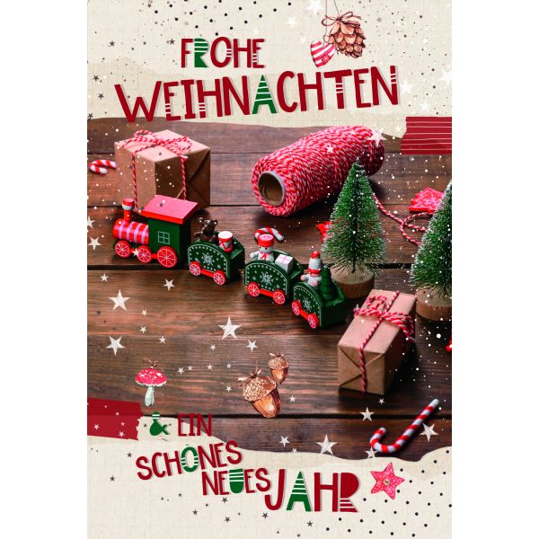Weihnachten Glückwunschkarten Geschenke, Spielzeugzug