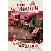 Weihnachten Glückwunschkarten Geschenke, Spielzeugzug