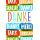 A Danke Glückwunschkarte mit Umschlag Danke Gracias Merci Thanks Schriftkarte