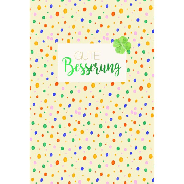 A Genesung Gute Besserung Glückwunschkarte mit Umschlag Schriftkarte, Kleeblatt