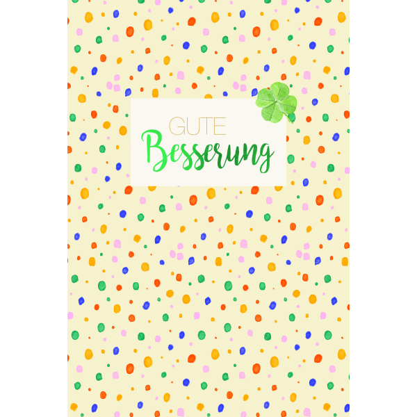 A Genesung Gute Besserung Glückwunschkarte mit Umschlag Schriftkarte, Kleeblatt