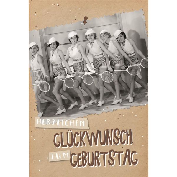 Geburtstag Glückwunschkarte mit Umschlag Tennisspielerinnen