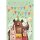 Geburtstag - Glückwunschkarte im Format 11,5 x 17 cm mit Umschlag - Bär, Hase, Maus, Geburtstagskuchen mit brennenden Kerzen, Geschenke