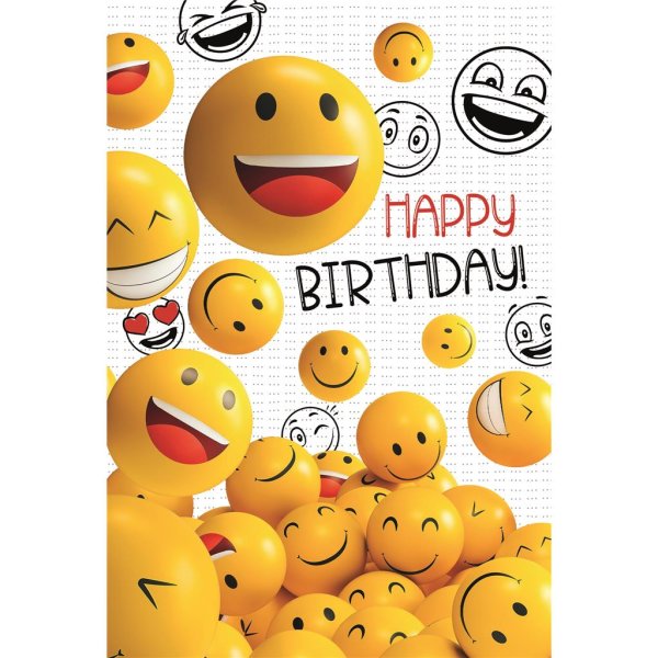Geburtstag - Glückwunschkarte im Format 11,5 x 17 cm mit Umschlag - Smileys