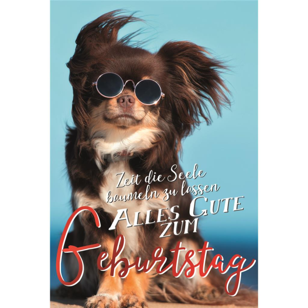 Geburtstagskarte Glückwunschkarte mit Umschlag Hund Seele Alles Gute