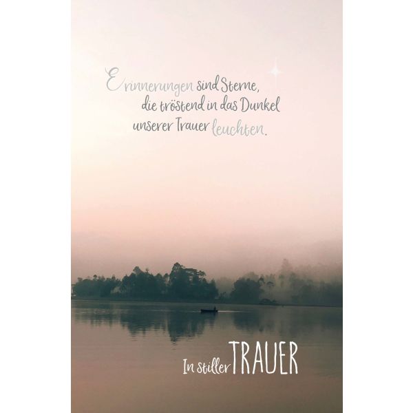 A Trauer Beileid Kondolenz Trauerkarte mit Umschlag See, Ufer