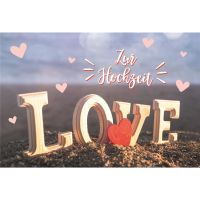 Hochzeit Glückwunschkarte mit Umschlag Love-Schriftzug
