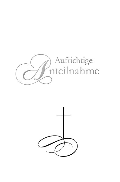Trauer – Beileid – Kondolenz - Trauerkarte im Format 11,5 x 17 cm mit Umschlag - Schriftkarte - mit Silberfolie