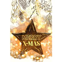 Weihnachten Glückwunschkarte mit Umschlag Holzstern...