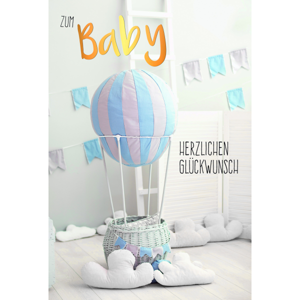Afie Glückwunschkarte Für Babys – Mit Umschlag, Format 17x11,5 Cm, Für Geburt, Taufe & Adoption, Retro-Design