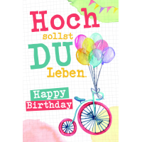 Geburtstag Glückwunschkarte mit Umschlag Fahrrad,...