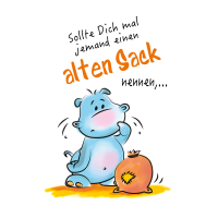 Geburtstag Glückwunschkarte mit Umschlag Nilpferd...