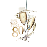 A 80. Geburtstag Karte mit Umschlag zwei gefüllte...