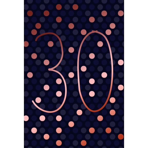 30. Geburtstag Glückwunschkarte mit Umschlag 30. Geburtstag Tupfen