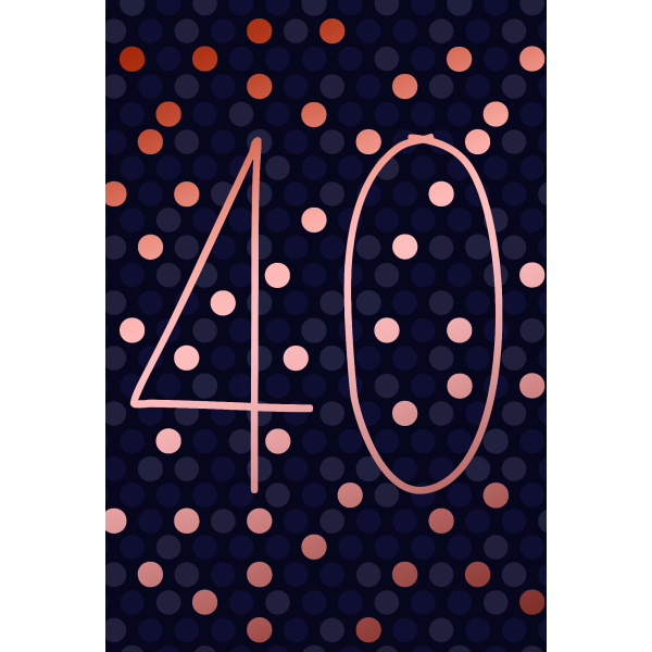 40. Geburtstag Glückwunschkarte mit Umschlag 40. Geburtstag Tupfen
