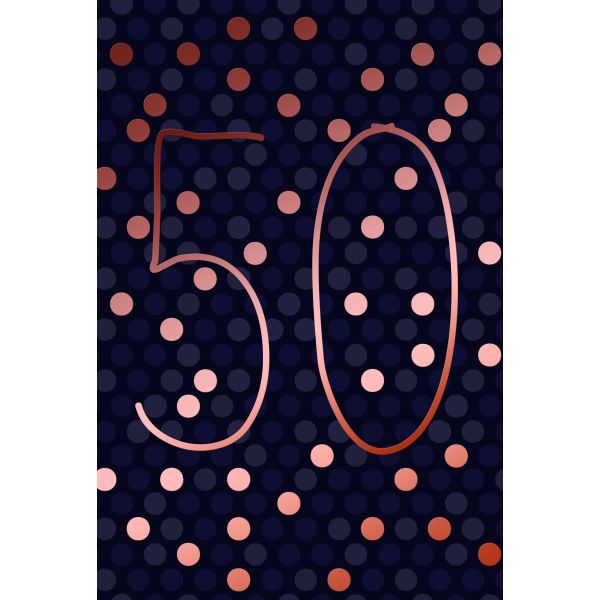 50. Geburtstag Glückwunschkarte mit Umschlag 50. Geburtstag Tupfen