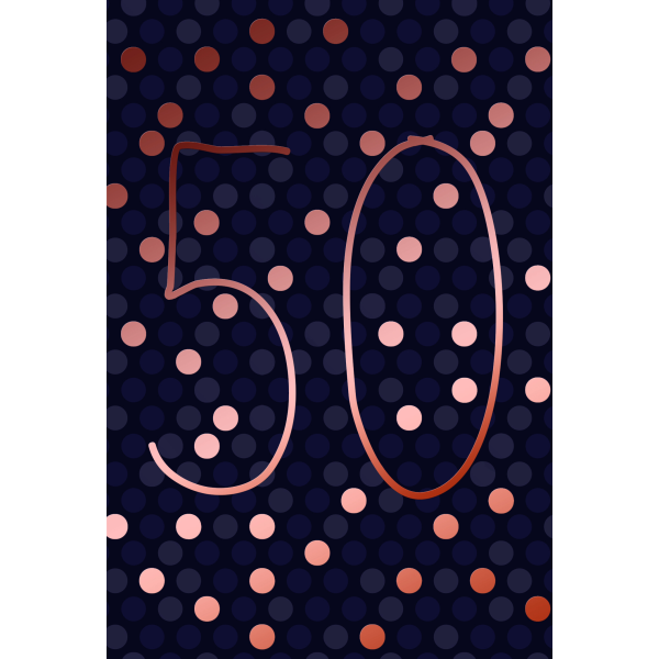 50. Geburtstag Glückwunschkarte mit Umschlag 50. Geburtstag Tupfen