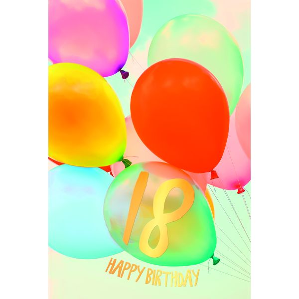 18. Geburtstag Glückwunschkarte mit Umschlag 18. Geburtstag Luftballons