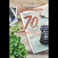 70. Geburtstag Karte mit Umschlag Landkarte mit...