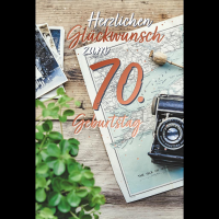 70. Geburtstag Karte mit Umschlag Landkarte mit...
