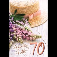 A 70. Geburtstag Karte mit Umschlag Blumen mit...