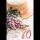 A 80. Geburtstag Karte mit Umschlag Blumen mit rosegoldener Metallicfolie