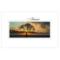 A Trauer Beileid Kondolenz Trauerkarte mit Umschlag Baum...
